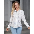 thumbnail image 5 of Aiyino Women's Button Down Shirts Floral Hawaiian Shirt Beach Holiday Blouse Casual Spring Smummer Tops,XL, 5 of 11