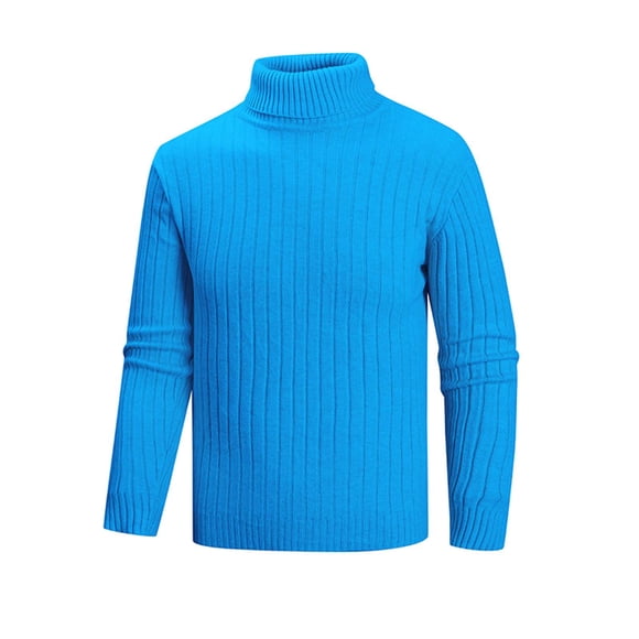 fatyb Chandail pour Hommes Col Roulé Décontracté Tricoté Extensible Manches Longues Automne Hiver Chaud
