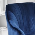 thumbnail image 4 of Noble House Channeled Glam Velvet Home Office Swivel Chair in Navy Blue, 4 of 10