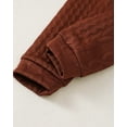 thumbnail image 3 of KIMI BEAR Newborn Baby Girl Outfits 0-3 Months Fall Winter Pant Sets Long Sleeves Twist Top Solid Color Pants 2pcs Clothing Sets Brown, 3 of 10
