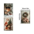 thumbnail image 5 of 3 Pcs Vintage Christmas Wall Santa Xmas Tree Holiday Painting Winter Decor Christmas Pictures Decoration for Living Room Bedroom Large 19 In, 5 of 7