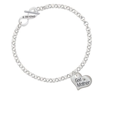 - Large ''Godmother'' Heart with Clear Crystal & Beyond Infinity Toggle Chain Bracelet
