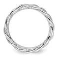 thumbnail image 4 of Auriga Fine Jewelry 925 Sterling Silver Rhodium Twist Ring for Women Size 6, 4 of 6