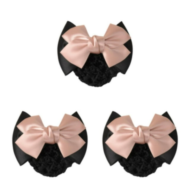VONKY Easy To Wear Bow Work Hair Clips For Effortless Hairstyling On Go Wide Two Bows- light pink 3Set