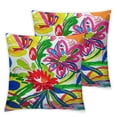 thumbnail image 2 of Nawypu Pack of 2 Outdoor Waterproof Throw Pillow Covers Garden Colorful Flowers Farmhouse Outdoor Pillow Covers for Patio Funiture Garden 2pcs （Only 2 Pillow Cover）, 2 of 6
