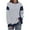 Blue, variant on Lenpel Women's Crew Neck Sweatshirts Long Sleeve Striped Color Block Side Split Pullover Tops Loose Fashion Outfits