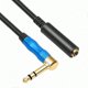 thumbnail image 1 of 6.35mm Stereo Audio Extension Cable Male to Female Bent Connector for Sound Devices, 1 of 3