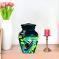 thumbnail image 7 of JAGASY Boat Small Urns for Human Ashes Keepsake, Black Urn for Ashes Adult Male, White Lotus & Wooden Boat Decorative Urns for Sister, Cremation Urn for Brother, (3 Inch), 7 of 7