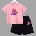 thumbnail image 3 of Conjunto de ropa de verano para niñas y adolescentes, camisetas y pantalones cortos de Anime de lucha para niños y niños, traje de 2 piezas, atuendo informal para niños, chándal, 3 of 5