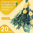 thumbnail image 5 of Ramo de 5 tipos de flores secas de eucalipto y lavanda para ducha, de 4,5 a 5,2 m, con hojas de eucalipto naturales, frescas y preservadas, y limón para colgar., 5 of 5
