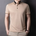 thumbnail image 2 of Sngxgn Shirts for Men - Fit Short-Sleeve Polo, Casual Collared T-Shirt(Khaki,L), 2 of 8