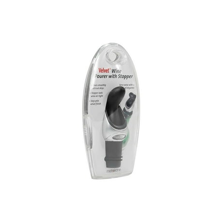 - Wine Pourer with Stopper (Black), Pour wine and seal wine without spills and messes. By Metrokane