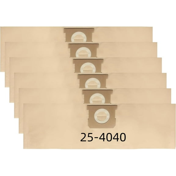6 Pack DXVA25-4040 Dust Filter Bags 4 Gallon ，Fit DEWALT DXV04T 4 Gallon Wet/Dry Vacuum