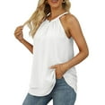 thumbnail image 6 of Women Halter Tank Tops Summer High Neck Double Layer Sleeveless Tops Female Dailywear, 6 of 7
