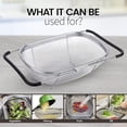 thumbnail image 6 of Alpine Cuisine Stainless Steel Over the Sink Colander Strainer 14x9.5 In with Expandable Handle Food Preparation | Space-Saving Kitchen Tools for Pasta Vegetables Fruits Cooking | Easy to Clean & Use, 6 of 7