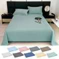 thumbnail image 1 of Sentmoon Bed Sheet Bed Sheet Set Brushed Microfiber Dorm Bed Sheet Solid Color Soft Breathable Easy Care Wrinkle Resistant Fitted Flat Sheet Bedding for Home Guest Room Use, 1 of 9