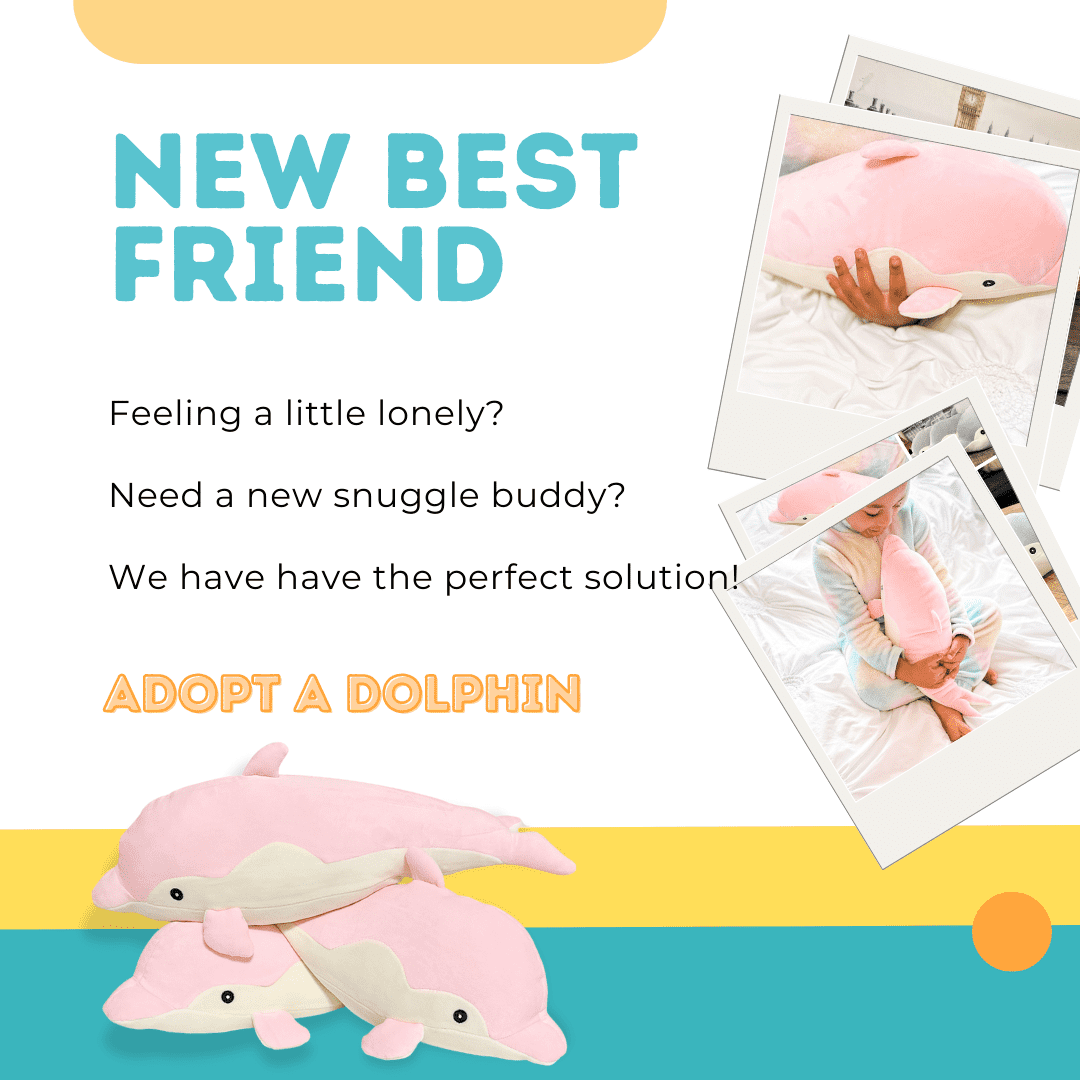 AYOKA TOYS Weighted Stuffed Animals 3.5 lbs, 20" Dolphin Cute Soft and Huggable Plush Stuffed Animals, Kawaii Weighted Stuffed Animal Sensory Toy Plushies for Girls, Boys, and Adults (Pink)