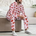 thumbnail image 6 of KLL Hand Drawn Strawberry Sleepwear Mens Flannel Pajamas,Long Cotton Pj Set, 6 of 7