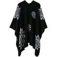 thumbnail image 2 of AIR-Women's Color Block Shawl Wrap Open Front Poncho Cape, 2 of 4