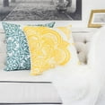 thumbnail image 4 of Homey Cozy Leah 18" Square Cotton Decorative Throw Pillow in Sunshine Yellow, 4 of 4