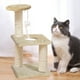 thumbnail image 4 of Árbol rascador moderno para gatos con poste de sisal integrado, diseño que ahorra espacio, estructura metálica plegable, base de madera de 2 niveles, ideal para el dormitorio.,Wsvlmg, 4 of 8
