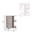 thumbnail image 3 of Tuhome Bar Cart Light Gray MDF, 3 of 5
