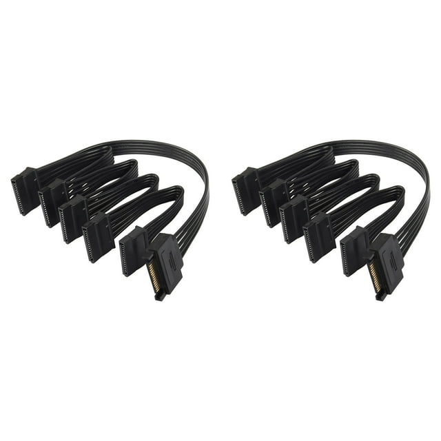 2X Divisor de Alimentación de 15 Pines 1 A 5 Disco Duro HDD SSD Cable de Alimentación Cable de Extensión Cable de Expansión de Disco Duro