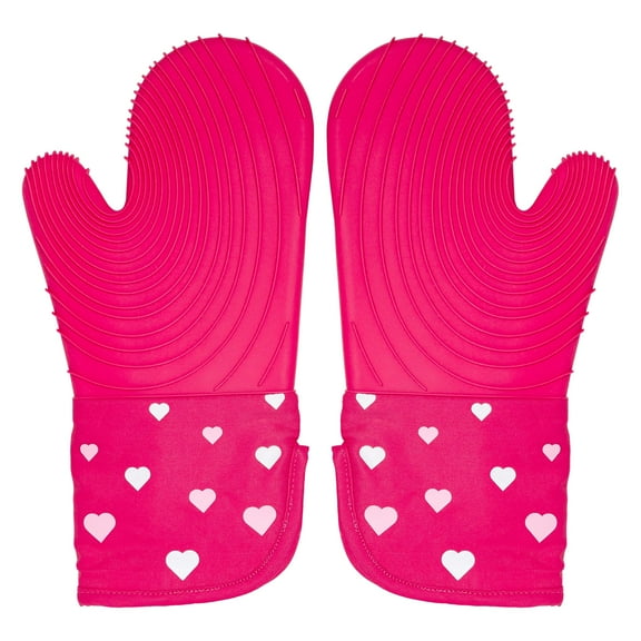 Juego de guantes de cocina Paris Hilton, resistentes al calor, para ollas, rosas