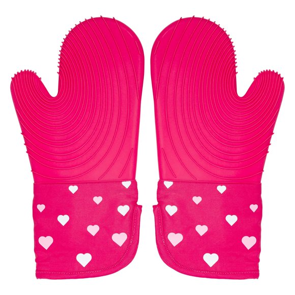 Juego de guantes de cocina Paris Hilton, resistentes al calor, para ollas, rosas