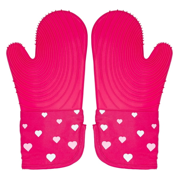 Juego de guantes de cocina Paris Hilton, resistentes al calor, para ollas, rosas