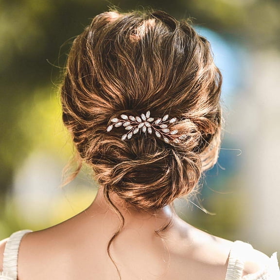 Bride Wedding Crystal Hair Pins Bridal Hair Pieces Wedding Hair Accessories for Women and Girls Pack of 1 (Silver)