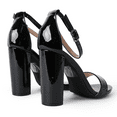 thumbnail image 4 of J. Adams Shirley High Silver Comfortable Heels for Women | Open Toe Ankle Strap Block Sandal, 4 of 6