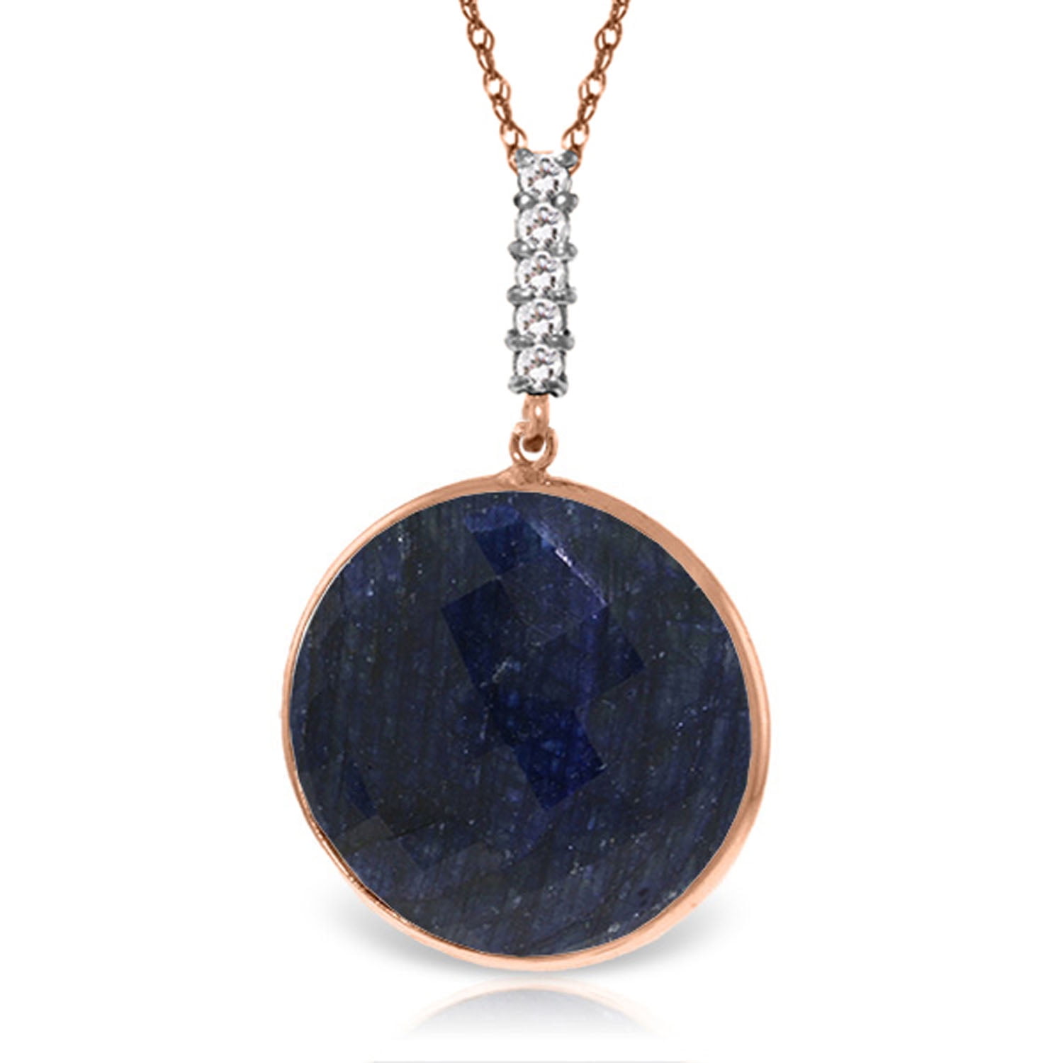 Galaxy Gold 14K Solid Gold Natural Diamond Pendant Necklace for Women - Rose Gold Fine Jewelry