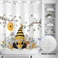 thumbnail image 2 of No Hook Shower Curtain, Yellow Gnomes Shower Curtains for Bathroom with See Through Top Window, Bees Spring Floral Daisy Branches Waterproof & Washable Bath Curtain Standard 72"x72", 2 of 9