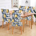 thumbnail image 2 of Yayeee 4 Pack Dining Chair Covers Stretch Parson Chairs Slipcovers Seat Protector, Beige Plaid Lemon, 2 of 6