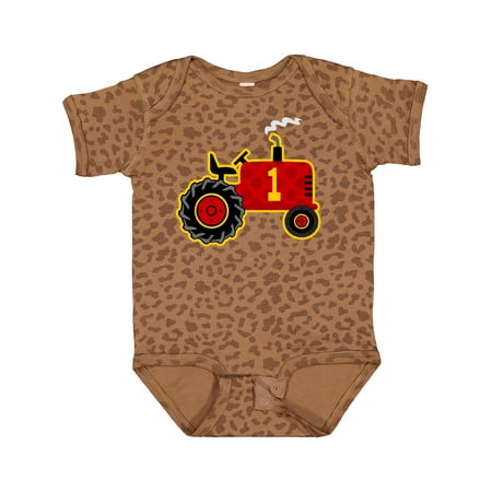 

Inktastic Red Tractor 1st Birthday Gift Baby Boy Bodysuit