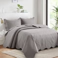 thumbnail image 2 of Moonlight20015 2 Piece Quilt Set Lightweight Microfiber Bedspread Modern Floral Embossing Silver Twin, 2 of 9