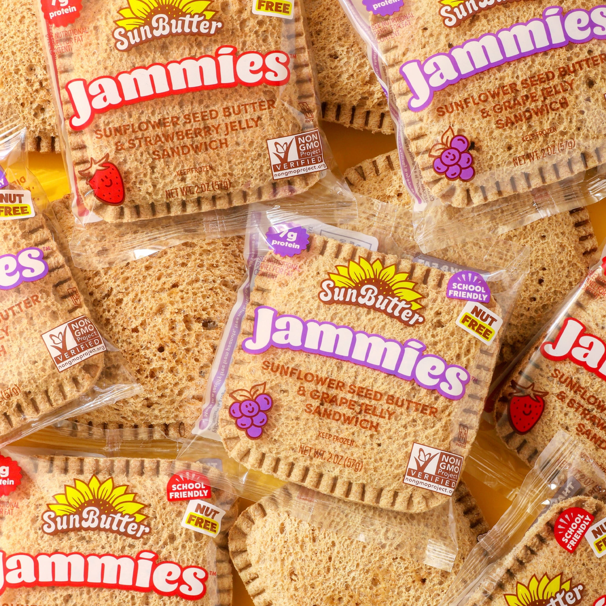 SunButter Jammies Sunflower Seed Butter and Grape Jelly, 2.0 oz,  4 Count (Frozen)