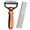 Orange, variant on Pet Grooming Rake, Denbek Double-Sided Deshedding Dematting Tool, Undercoat Rake for Dogs & Cats, Extra-Wide Dog Grooming Brush & Deshedder Comb for Long Hair