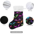 thumbnail image 3 of Coolnut Rainbow Bats Christmas Stockings Halloween Christmas Presonalized Large Stocking Sock, Set of 1 Xmas Party Winter Decor Candy Bag Family Holiday Gift, 17.7 Inch, 3 of 7