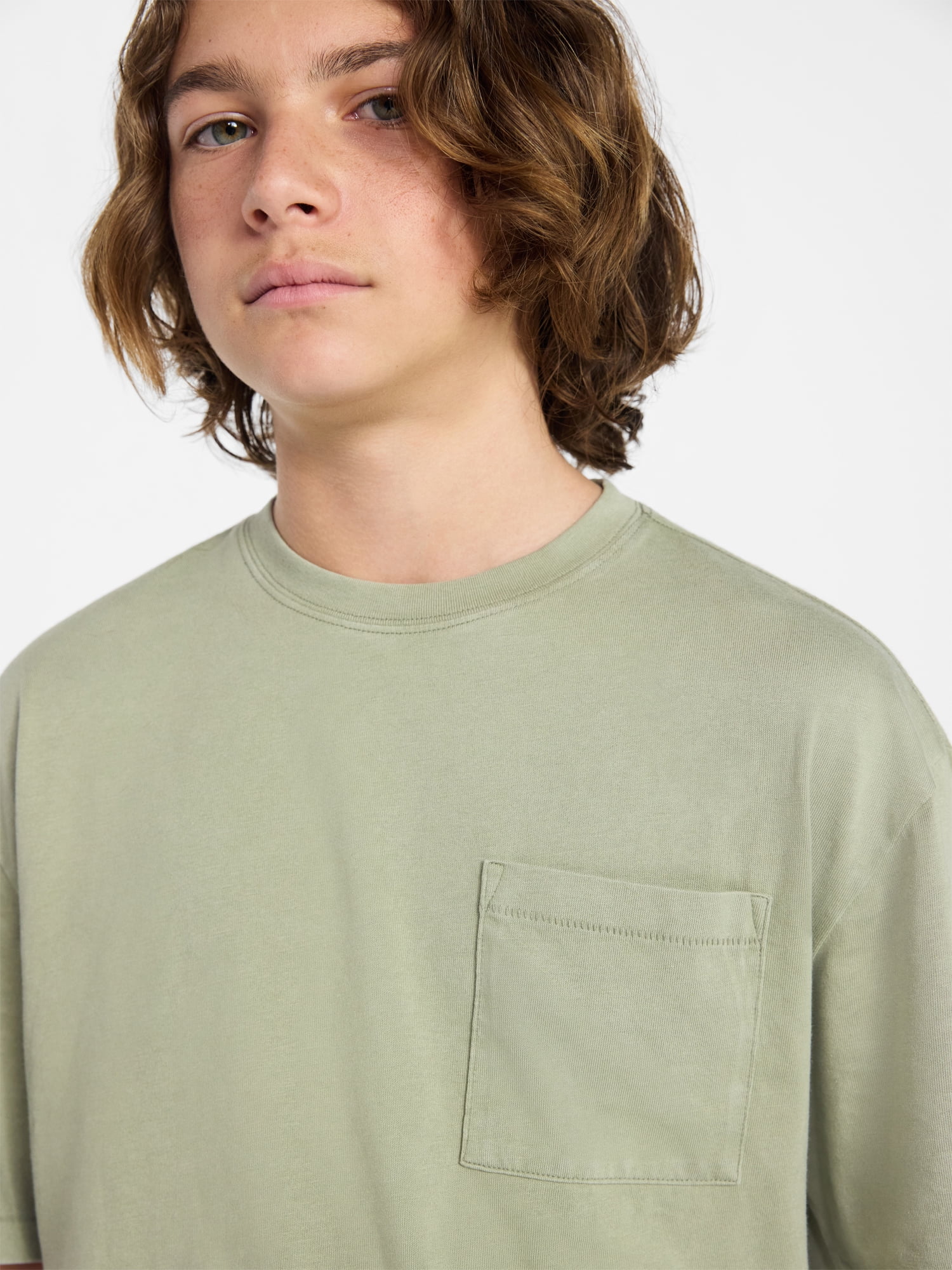 Weekend Academy Boys Washed Pocket Tee with Short Sleeves, Sizes XS-XXL