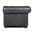 thumbnail image 3 of Bowery Hill 20'' Traditional Leather Upholstered Tufted Accent Chair in Gray, 3 of 10