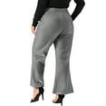 thumbnail image 4 of DARING DIVA Women's Plus Metallic Sparkly High Waist Wide Leg Pants 3X Silver, 4 of 6