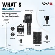 Aquael Pat Mini Internal Aquarium Filter for Small Freshwater Fish Tanks, Adjustable Flow Sponge Filter with Aeration Tube, Up to 31 Gallons