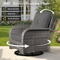 thumbnail image 5 of Vcatnet 7 Pieces Outdoor Conversation Set High Back Sectional All Weather Wicker Patio Furniture with Swivel Glider Chairs & Coffee Table, Black, 5 of 10