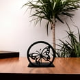 thumbnail image 4 of Under $10 Bookends Geometric Decorative Metal Book Stoppers Abstract Book Supports Book Holders For Shelves Book Ends For Office - black, 4 of 5