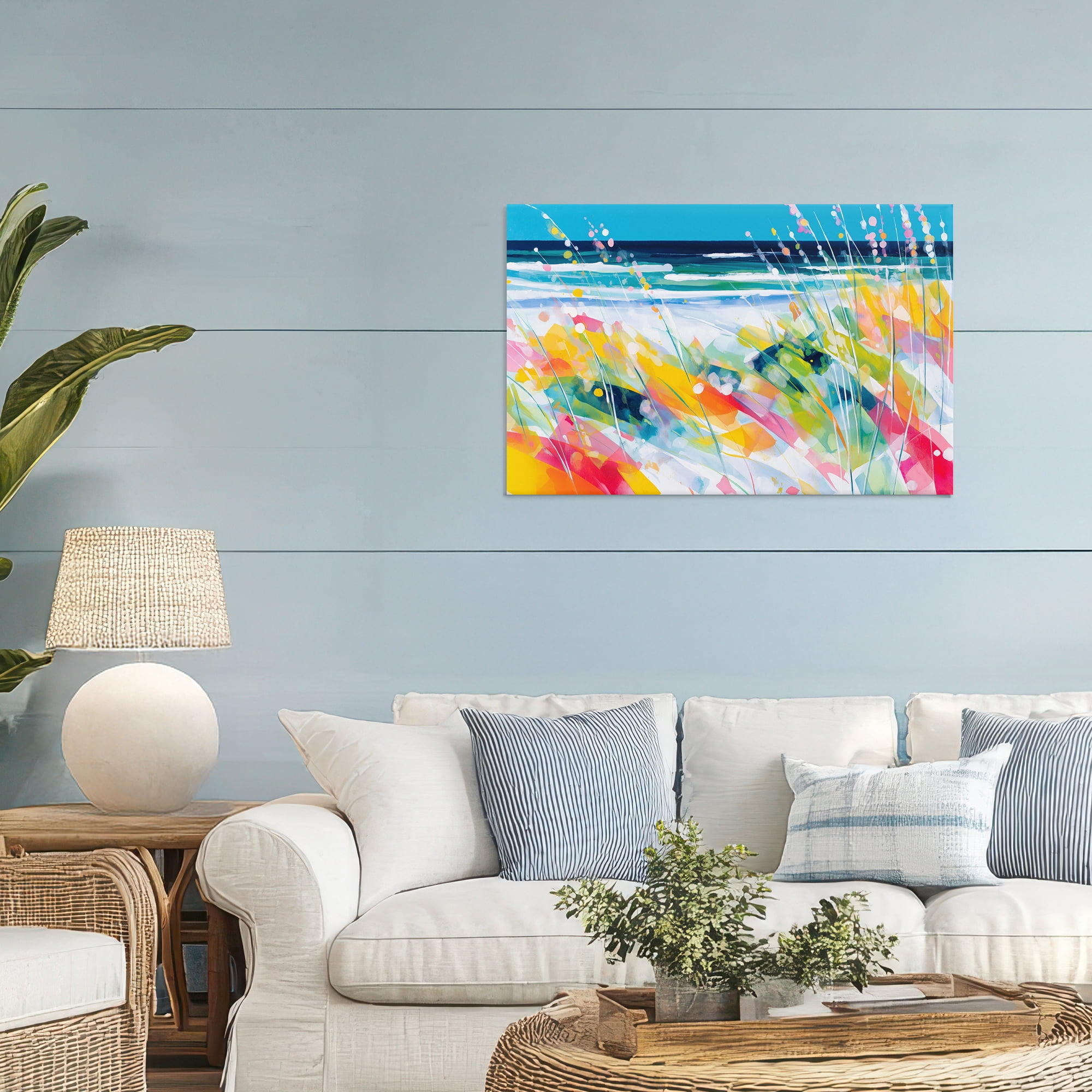 Stupell Industries Sea Oats & Ocean Breeze Abstract Canvas Wall Art, design by Chromatic Storm Studio