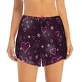 thumbnail image 2 of Xecao's Snowflakes and Hearts for a double-layer running short for women, perfect for gym, tennis, and more, featuring a convenient pocket., 2 of 9