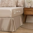 thumbnail image 6 of MR&HM Satin Comforter Set 7 Pieces Queen Size - Luxurious Pinch Pleat Bed in a Bag with Satin Comforter, Satin Sheets, Satin Pillowcases & Shams, Silky Soft Bedding Set for All Seasons (Champagne), 6 of 7