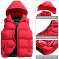 thumbnail image 2 of Chaleco acolchado de invierno para hombre con capucha extraíble para exteriores, 2 of 5